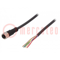 Cable de conexión; M12; PIN: 8; recto; 10m; enchufe; 30VAC; 4A; PUR