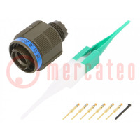 Connector: military; plug; male; PIN: 6; size 9; aluminium alloy