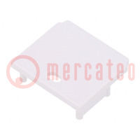 Cap for LED profiles; white; 2pcs; ABS; with hole