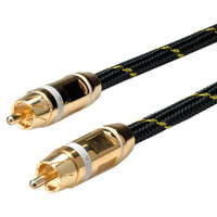 ROLINE GOLD Câble de raccordement RCA simplex M / M, blanc, Retail Blister, 5 m