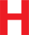 Einzelbuchstabe - H, Rot, 20 mm, Folie, Selbstklebend, Für außen und innen