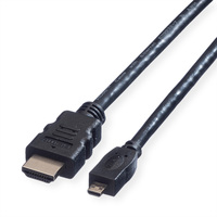 VALUE Câble HDMI High Speed avec Ethernet, HDMI A M - Micro HDMI D M, 2 m