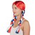 Perruque tresses - bleu, blanc, rouge