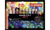 STABILO Multitalentstift woody 3 in 1, 10er Karton-Etui ARTY (55500460)
