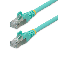 StarTech.com Cable de 0,5m de Red Ethernet CAT6a - Aguamarina - Low Smoke Zero Halogen (LSZH) - 10GbE - 500MHz - PoE++ de 100W - Snagless sin Pestillo - RJ-45 Cable de Red S/FTP