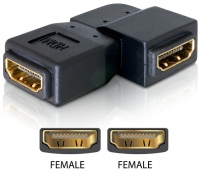 DeLOCK Adapter HDMI female > HDMI female 90° left HDMI 1.3 Fekete