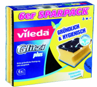 Vileda Glitzi Plus w/ Antibac 6 Multipack Schwarz, Blau, Gelb