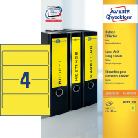 Avery Etiquette dos de classeur, jaune, 192,0 x 61,0 mm, Adhésif permanent