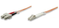 Intellinet Fiber Optic Patch Cable, OM2, LC/SC, 1m, Orange, Duplex, Multimode, 50/125 µm, LSZH, Fibre, Lifetime Warranty, Polybag