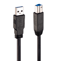 Lindy 43098 USB-kabel 10 m USB 3.2 Gen 1 (3.1 Gen 1) USB A USB B Zwart