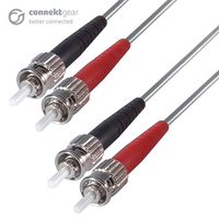 connektgear 10m Duplex Fibre Optic Multi-Mode Cable OM1 62.5/125 Micron ST to ST Grey 3-5 working days non cancellable non returnable