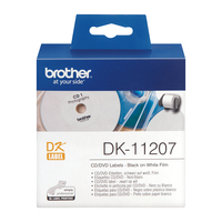 Brother Originele DK-11207 voorgestanst cd/dvd label – film - zwart op wit - diameter 58 mm.