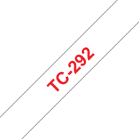 Brother TC-292 címkéző szalag Fehér alapon vörös