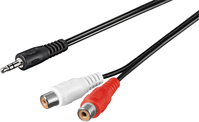 Goobay 50116 Audio-Kabel 15 m 3.5mm 2 x RCA Schwarz, Rot, Weiß