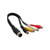 InLine 89230 video kabel adapter 0,2 m 5-pin DIN 4 x RCA Zwart