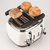 Korona 21676 Toaster | 4 Scheiben | Creme | Röstgrad-Anzeige | auftauen, rösten, aufwärmen | 1630 Watt | Brötchen-Aufsatz | Krümel-Schublade | Brotscheiben-Zentrierung
