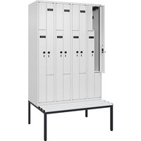 Vestiaire à portes en Z Evolo PLUS avec banc