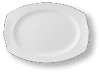 Platte oval - Länge 23,0 cm - Form DUAL - uni weiß