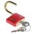 ABUS Messing Vorhängeschloss mit Schlüssel Rot gleichschließend, Bügel-Ø 6mm x 23mm