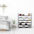 Relaxdays Schuhregal, 3 Ebenen, HBT: 58x100x28 cm, Metall Schuhablage, Stoff Ablage, Schuhgestell, schwarz/transparent