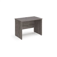 Maestro 25 straight desk 1000mm x 600mm - grey oak top with panel end leg