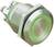 Vandálbiztos nyomógomb világítással, zöld, 24V/DC, 50mA, Bulgin MPI002/TERM/GN