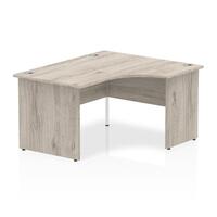 Impulse 1400mm Right Crescent Desk Grey Oak Top Panel End Leg I003873