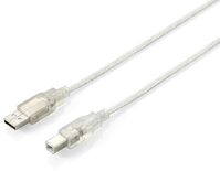 USB 2.0 Connection Cable 3.0m USB 2.0 Type A to Type B Cable, 3.0m , Transparent silver, 3 m, USB A, USB B, USB 2.0, Male/Male,