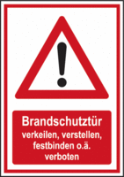 Brandschutz-Kombischild - Gefahrstelle, Rot/Schwarz, 37.1 x 26.2 cm, Aluminium