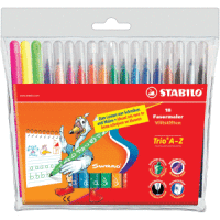 Fasermaler mit Dreikant-Griffzone Trio A-Z 0,7 mm Etui mit 18 Farben