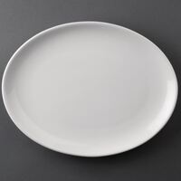 Athena Hotelware Oval Coupe Plates White Porcelain 254 x 197mm 10 x 7 3/4" 12 pc