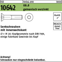 ISO 10642 08.8 M 6 x 25 galv. verzinkt gal Zn S