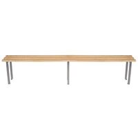Classic mezzo freestanding changing room bench with silver frame, 3000mm wide