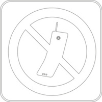 Türkennzeichnung "Handyverbot", Folie, 250 x250 mm, weiß