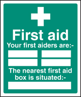 SPARTEX 26027H FIRST AIDERS THE NEAREST AID BOX IS SITUATED (30