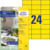 Farbige Etiketten, Home Office, Kleinpackung, A4, 70 x 37 mm, 10 Bogen/240 Etiketten, gelb