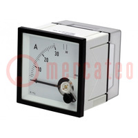 Ampermérő; panelre; I AC: 0÷30A,60A; True RMS; Osztály: 1,5; EQN