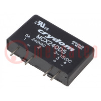 Relay: solid state; Ucntrl: 3÷15VDC; 5A; 12÷280VAC; MCX; 1-phase