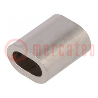 Ferrule; copper; for rope; Ørope: 4mm; L: 14mm; nickel