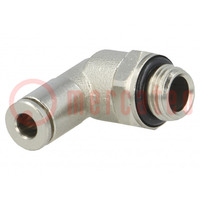 Push-in fitting; angled 90°; -0.95÷16bar; nickel plated brass