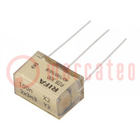 Kondensator: papierowy; 150nF; 275VAC; 20mm; ±20%; THT; PZB300