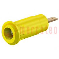 Connector: 2mm banana; socket; 10A; 28mm; yellow; insulated