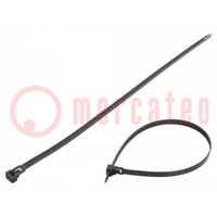 Cable tie; multi use; L: 350mm; W: 7.6mm; polyamide; 222N; black