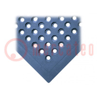 Anti-slip mat; Width: 0.9m; L: 1.5m; rubber; blue; with holes; 4pcs.