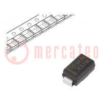 Diode: rectifying; SMD; 1kV; 1A; 500ns; SMA; Ufmax: 1.3V; Ifsm: 30A