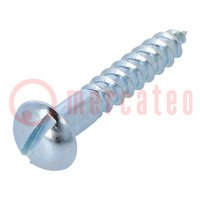 Screw; for wood; 6x35; Head: button; slotted; 2,1mm; steel; zinc