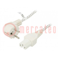 Kabel; 3x0,75mm2; CEE 7/7 (E/F) Stecker,IEC C15 weiblich; 2m