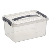 Q-line Box 6L - Kunststoffbox, transparent, Deckel mit Tragegriff