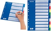 LEITZ Kunststoff-Register, blanko, A4, 10-teilig, farbig (80125600)