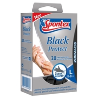 SPONTEX LOT GANT BLACK PROTECT ? EXTRA INDÉCHIRABLE EN NOIR, 2 X 20 12969028